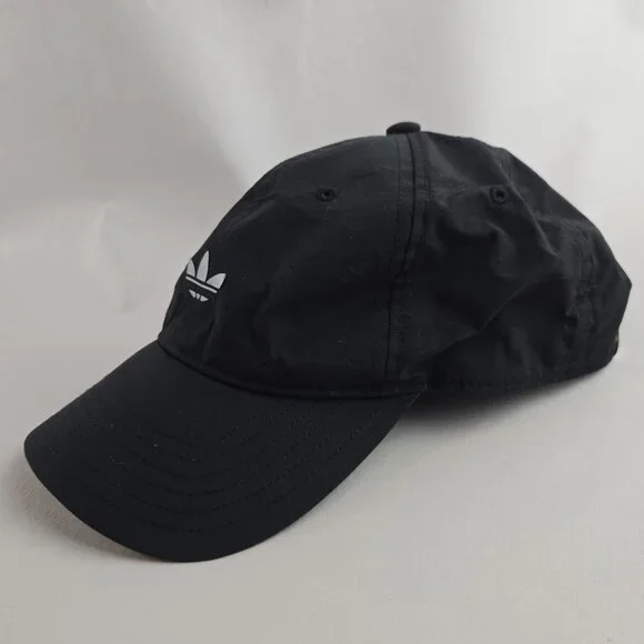 Adidas Hat Mens Relaxed Strap Back Black Reflective Running Lightweight Trefoil - Picture 5 of 9